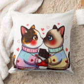 Valentine Cats with Chocolate Kissen (Decke)