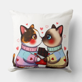 Valentine Cats with Chocolate Kissen