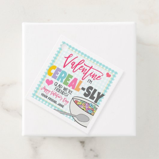 Valentine Cereal Gift Tag Geschenkanhänger (Beispiel)