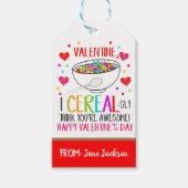 Valentine Cereal Gift Tag Geschenkanhänger (Vorderseite)