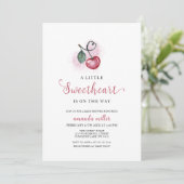 Valentine Cherry Berry Sweetheat Heart Baby Shower Einladung (Stehend Vorderseite)