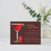 Valentine Cherry Martini Rezept Postkarte (Stehend Vorderseite)