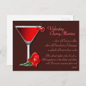 Valentine Cherry Martini Rezept Postkarte (Vorne/Hinten)