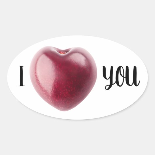 Valentine Cherry Ovaler Aufkleber (Vorderseite)