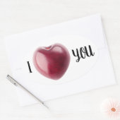 Valentine Cherry Ovaler Aufkleber (Umschlag)
