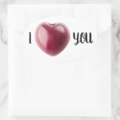 Valentine Cherry Ovaler Aufkleber (Tasche)