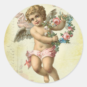 Valentine Cherub Runder Aufkleber
