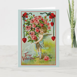 Valentine Cherub Vintage Karte