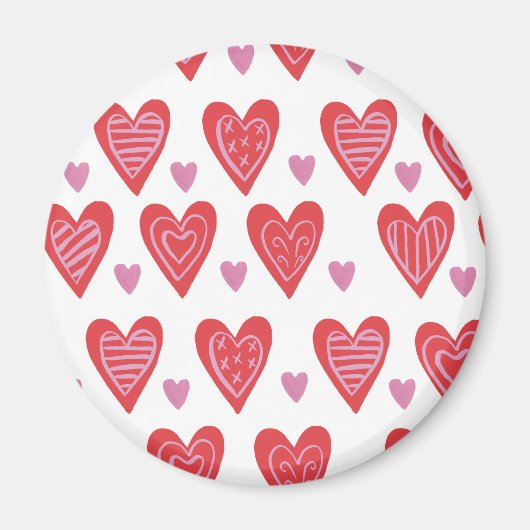 Valentine Chic Muster Magnet (Vorne)