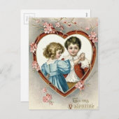 Valentine Children Feiertagspostkarte (Vorne/Hinten)