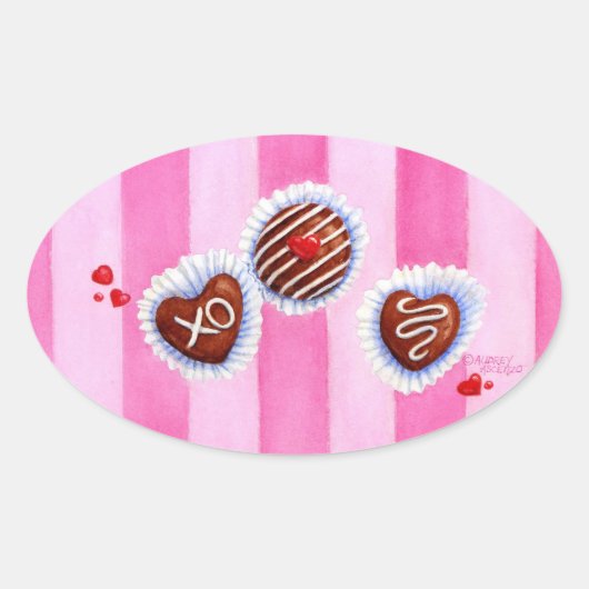 Valentine Chocolate Hearts Stickers (Vorderseite)