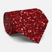 Valentine Classic Trendy Red Glitter Krawatte (Gerollt)