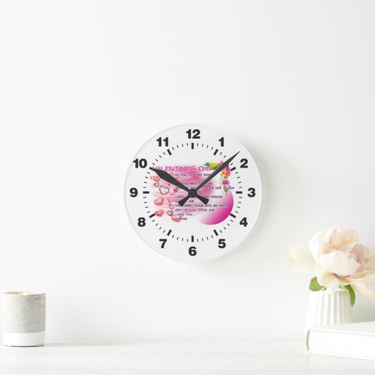 Valentine-Clock-ENG-1-12 Runde Wanduhr (Zuhause)