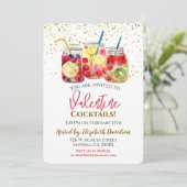 Valentine Cocktail Drinks Party Einladung (Stehend Vorderseite)
