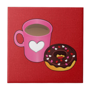 Valentine Coffee and Donut Fliese