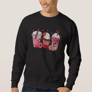 Valentine Coffee Heart Iced Coffee Lover Valentine Sweatshirt