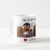 Valentine Coffee Mug I Love You with Couple Photos Kaffeetasse (Vorderseite Links)