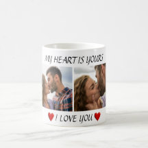 Valentine Coffee Mug I Love You with Couple Photos