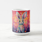 Valentine Colorburst Cottontail Bunny Pink und Pin Kaffeetasse (Mittel)