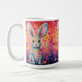 Valentine Colorburst Cottontail Bunny Pink und Pin Kaffeetasse