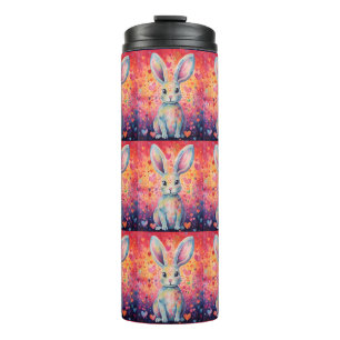 Valentine Colorburst Cottontail Hase pink und lila Thermosbecher