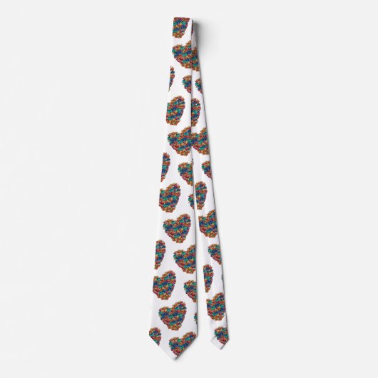 Valentine Colorful Heart Krawatte (Vorderseite)