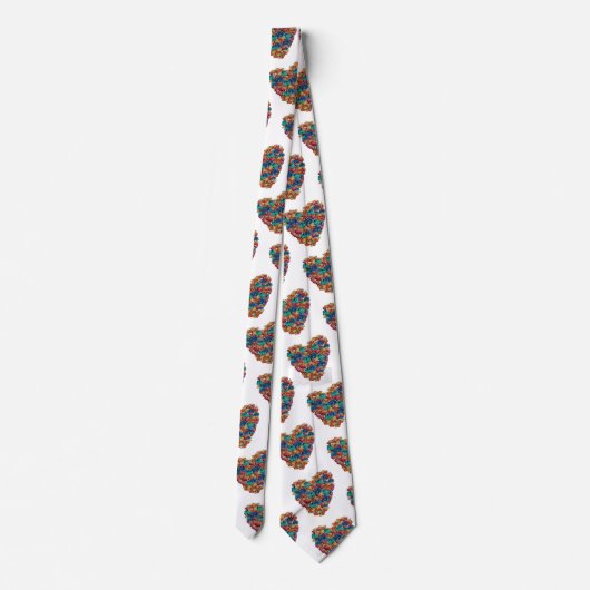 Valentine Colorful Heart Krawatte (Rückseite)