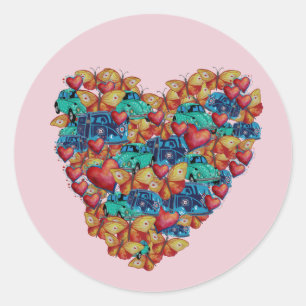 Valentine Colorful Heart Sticker