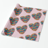 Valentine Colorful Heart Wrapping Paper Geschenkpapier (Ungerollt)