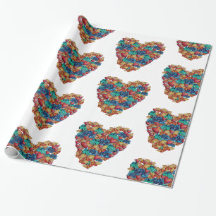 Valentine Colorful Heart Wrapping Paper Geschenkpapier