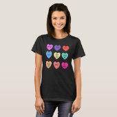 Valentine Conversation Hearts Candy Happy Valentin T-Shirt (Vorne ganz)
