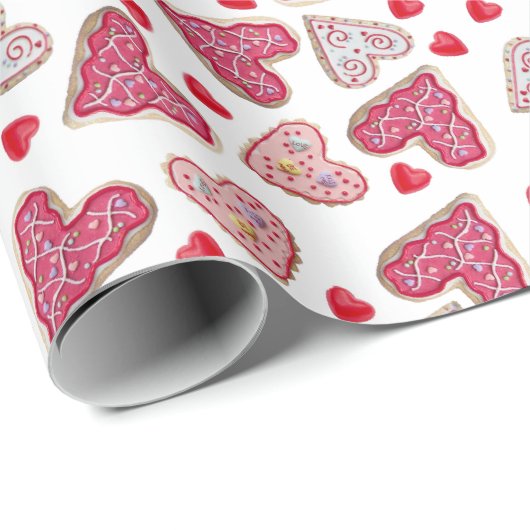 Valentine Cookie Collage Geschenkpapier (Rolleneckpunkt)