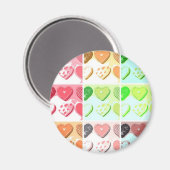 Valentine Cookie Hearts Magnet (Vorderseite/Rückseite)
