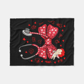 Valentine Coquette Bow Nurse Stethoscope Nursing D Fleecedecke (Vorderseite (Horizontal))