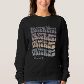 Valentine Corgi Mama Retro individuell anpassbar Sweatshirt (Vorderseite)