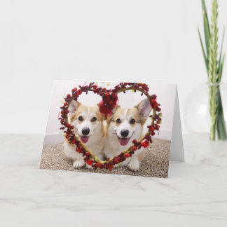 Valentine Corgis Grußkarte & Umschläge Feiertagskarte