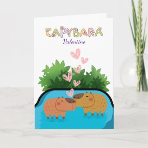 Valentine Couple Capybara Schwimmen im Wasser Karte