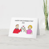 Valentine Couple Cartoon Card Karte (Vorderseite)