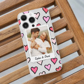 Valentine Couple Custom Foto Monogram Heft Shape Case-Mate iPhone Hülle