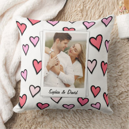 Valentine Couple Custom Foto Monogram Heft Shape Kissen