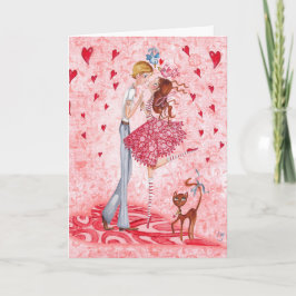 Valentine Couple Liebe Hearts | Grußkarte Feiertagskarte