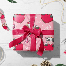 Valentine Cow Red Hearts | Valentine Gift Wrap