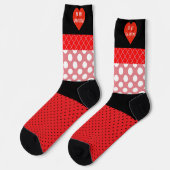 Valentine Crazy Patterns All-Over-Print Socken (Linkes Detail)