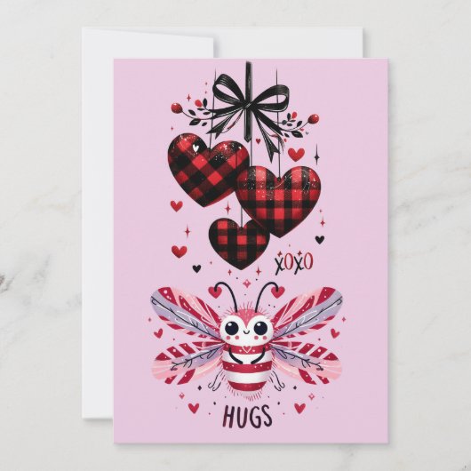 VALENTINE CUDDLE BUG HUGS EINLADUNG (Vorderseite)