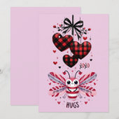VALENTINE CUDDLE BUG HUGS EINLADUNG (Vorne/Hinten)