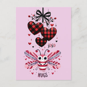 VALENTINE CUDDLE BUG HUGS POSTKARTE