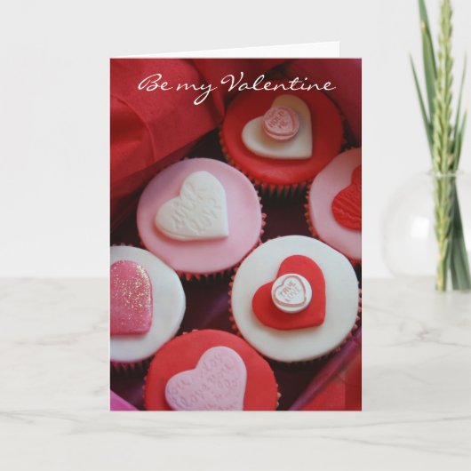 Valentine Cupcakes Feiertagskarte (Vorderseite)