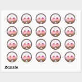 Valentine Cupcakes Runder Aufkleber (Blatt)