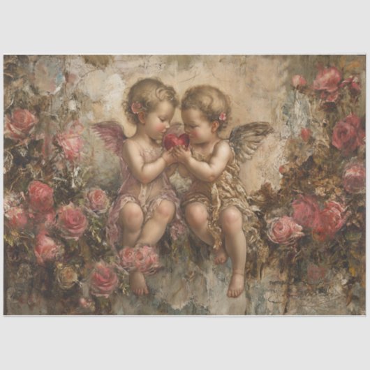 Valentine Cupid Babies Seidenpapier (Vorderseite)