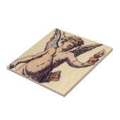 Valentine Cupid Blindgefaltet, Vintage Tarot Card Fliese (Seite)